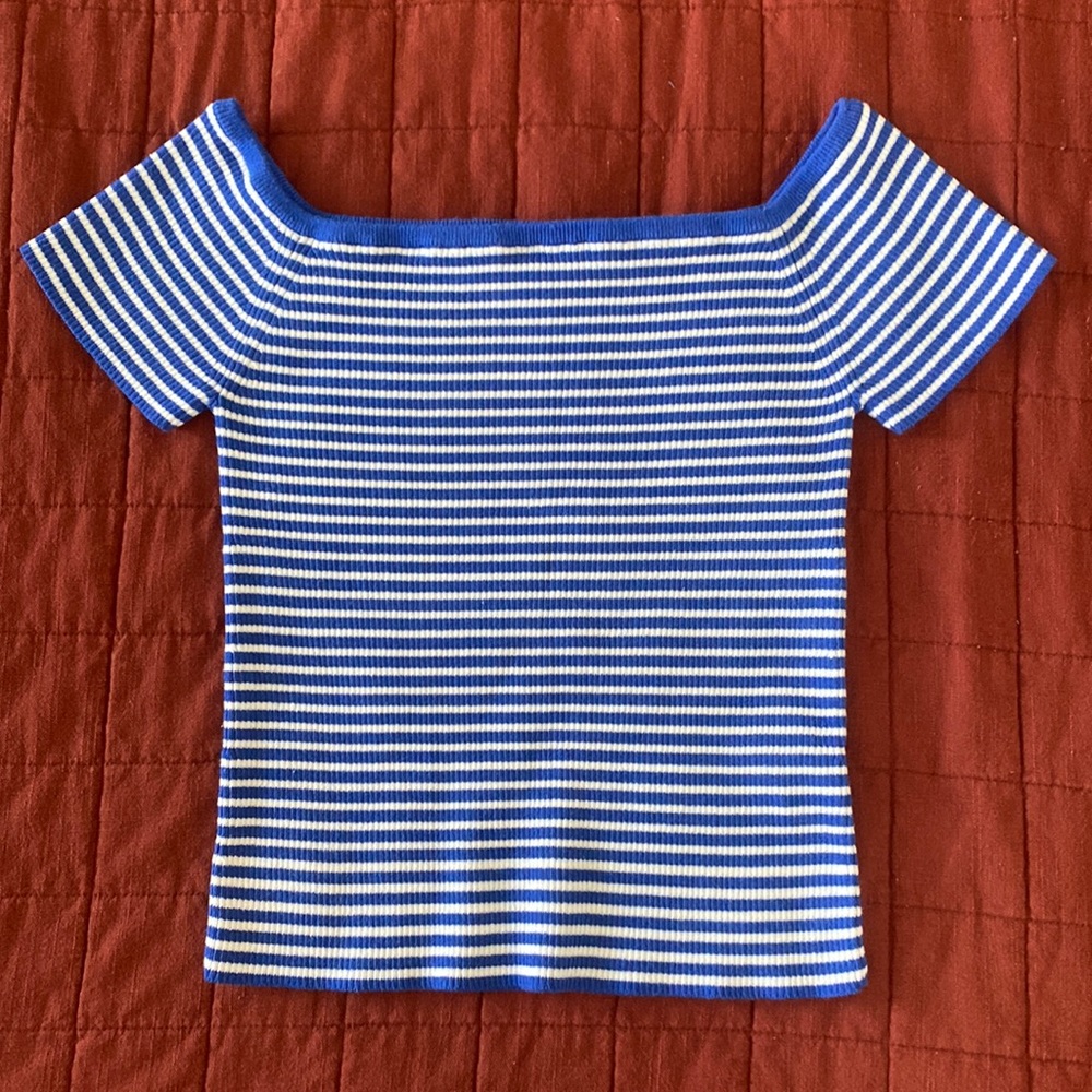 Madewell Off-the-Shoulder Sweater in Stripe